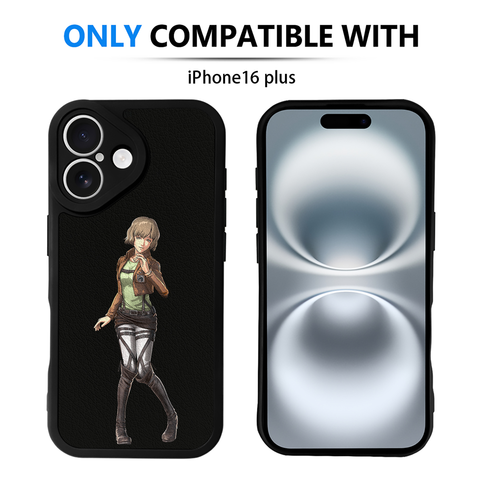 （画像用） 進撃の巨人 ヒツチ Attack on Titan Hitch 【iPhone 16シリーズ対応】シリコンスマホケース（レザー調） 材質：シリコン